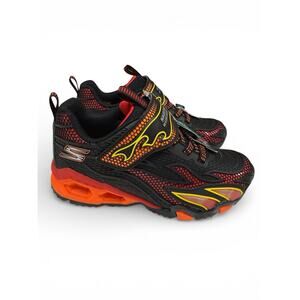 1.5 Skechers S Lights Hydro Lights Heat-Stride Black Red Light Up Kids